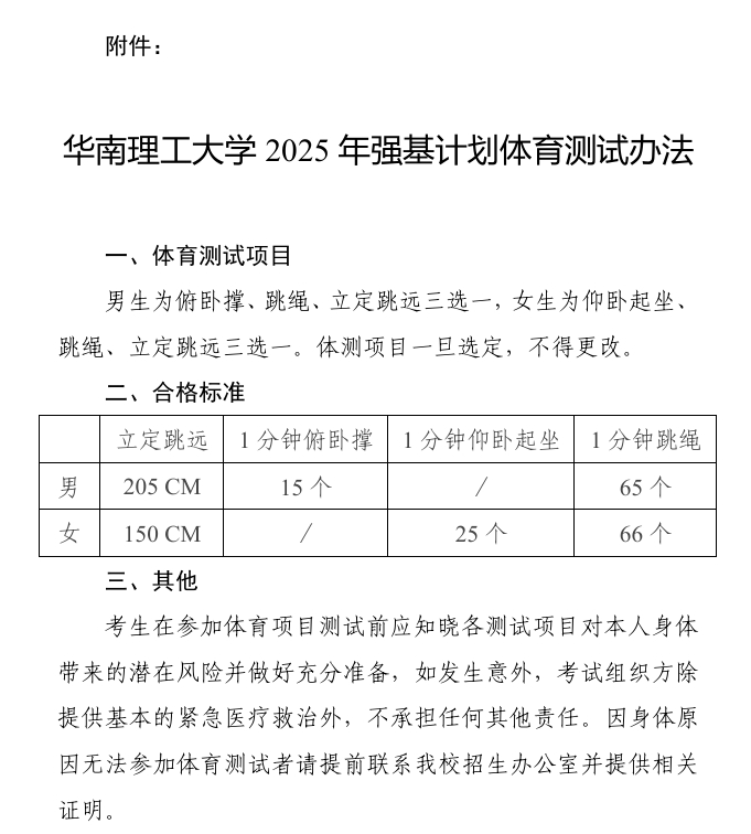 華南理工大學(xué)2025年強(qiáng)基計(jì)劃體育測(cè)試辦法.png