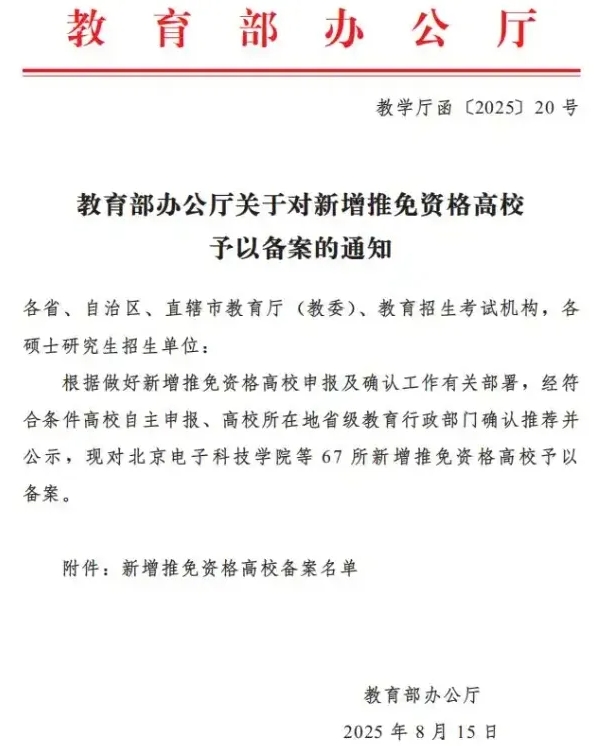 全部通過(guò)！67所高校，正式獲批保研資格.png