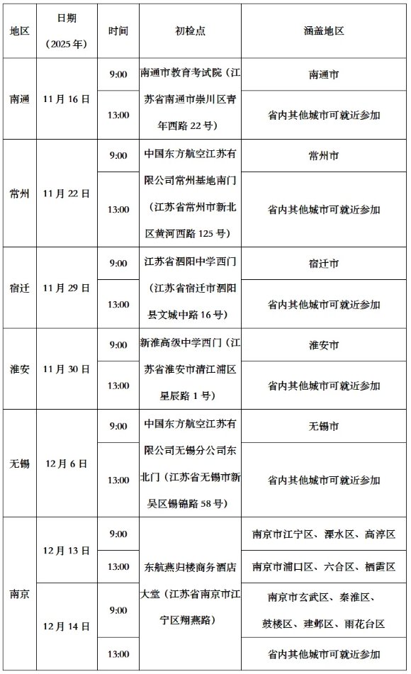 1763109606762059.png 南京航空航天大學(xué)2026年江蘇省飛行技術(shù)專業(yè)招生初檢面試安排(持續(xù)更新)2.png